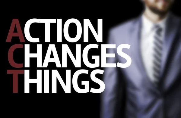 Action Changes Things written on a board — Stock Photo, Image