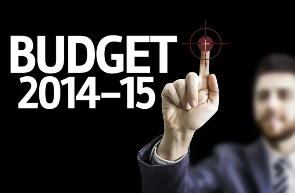 Businessman with text: Budget 2014-15 — Stock Photo, Image