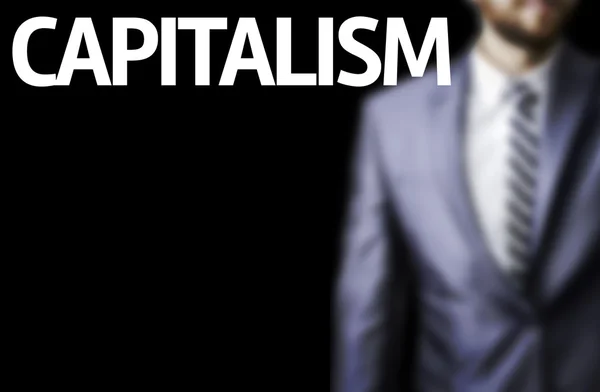 Kapitalismen skriven på ett bräde — Stockfoto