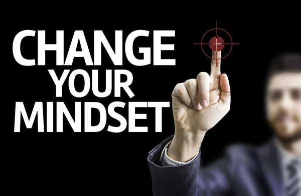 İşadamı metin ile: Change Your Mindset — Stok fotoğraf