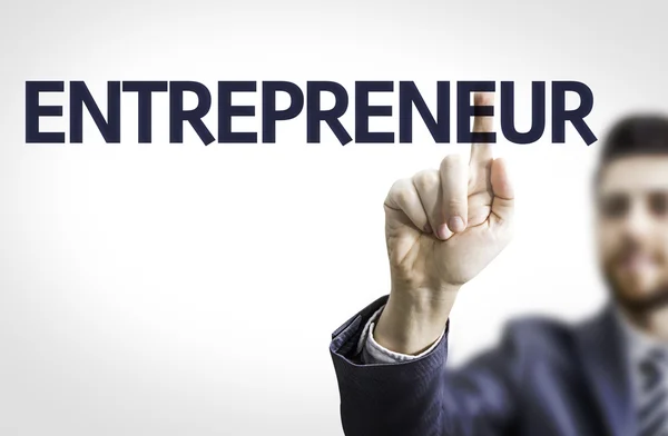 Business man pointing text: Entrepreneur — Stock Photo, Image