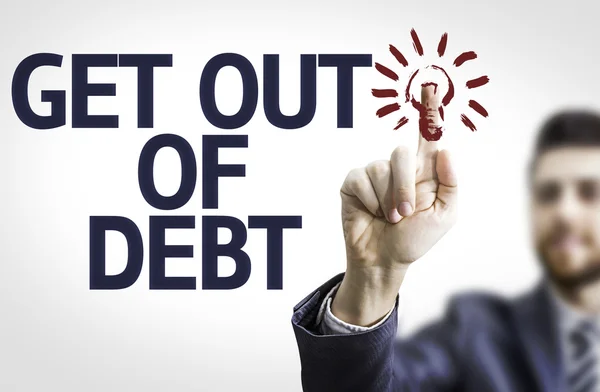 Bord met tekst: Get Out of Debt — Stockfoto