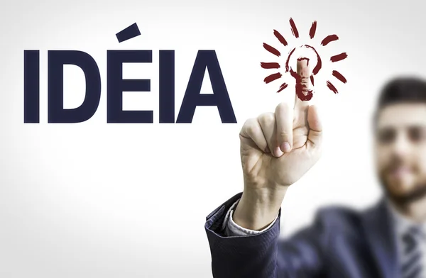 Board with text: Idea (In Portuguese) — Stock Photo, Image