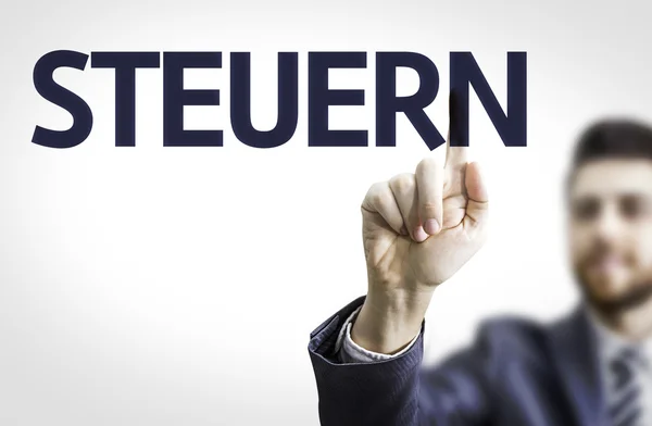 Bord met tekst: Steuern (Duitse fiscale) — Stockfoto