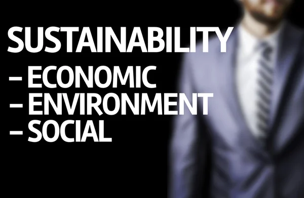Duurzaamheid beschrijvingen geschreven op een bord — Stockfoto