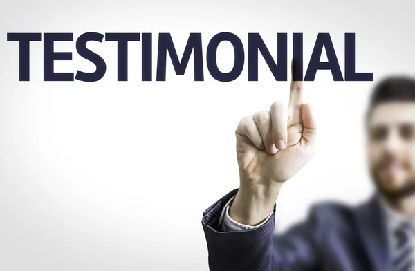 Bord met tekst: Testimonial — Stockfoto