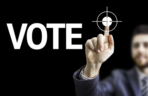 Business man pointing the text: Vote — Stock Photo, Image