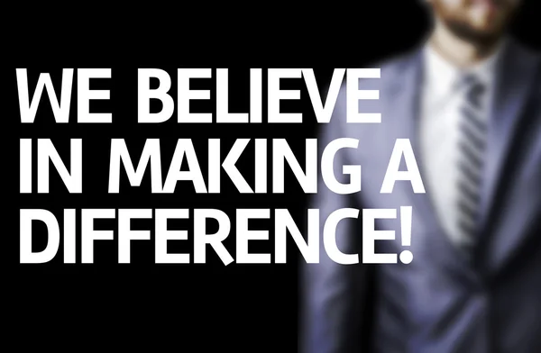 We Believe in Making a Difference written on a board — Stock Photo, Image