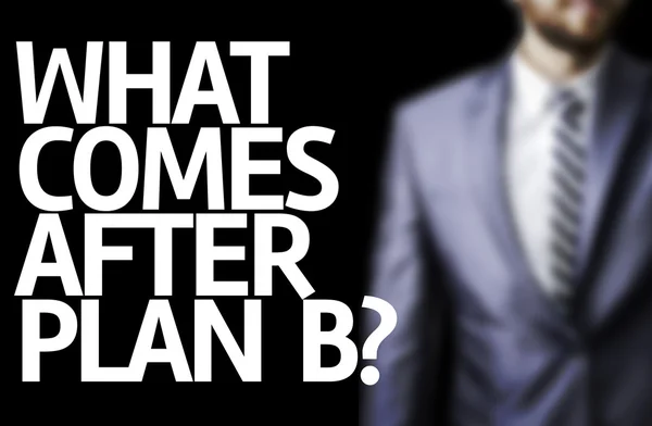 O que vem depois do Plano B? escrito em um quadro — Fotografia de Stock