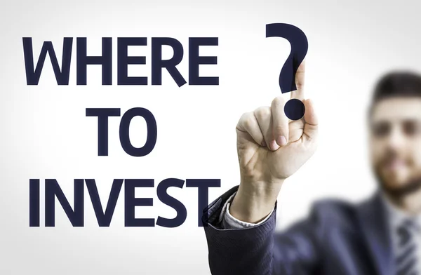 Business man pointing the text: Where to Invest? — Stock Photo, Image