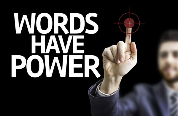 Homme d'affaires avec le texte Words Have Power — Photo