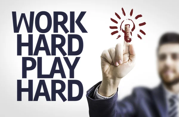 Board with text: Work Hard Play Hard — Stock Photo, Image