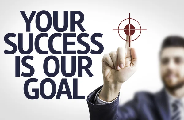 Deska z tekstem: Twój sukces jest naszym celem — Zdjęcie stockowe