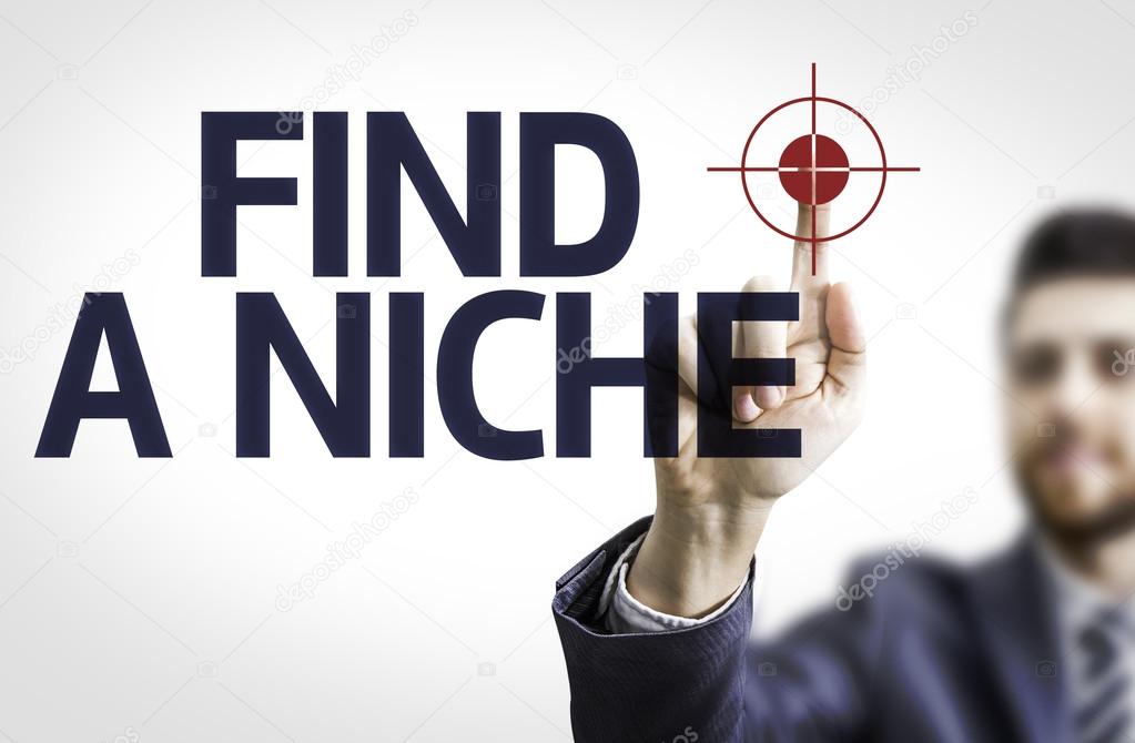Board with text: Find A Niche