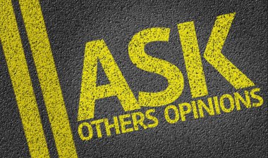 Ask Others Opinions written on road clipart