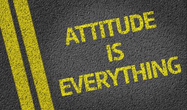 Attitude is Everything written on road clipart