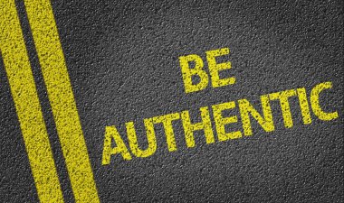 Be Authentic written on road clipart