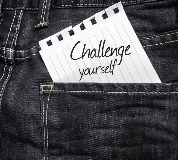 Challenge Yourself written on a peace of paper — Stock Photo, Image