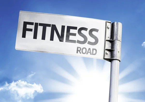 Fitness written on the road sign — Stock Photo, Image