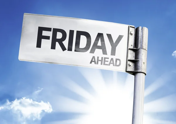 Friday Ahead on the road sign — Stock Photo, Image