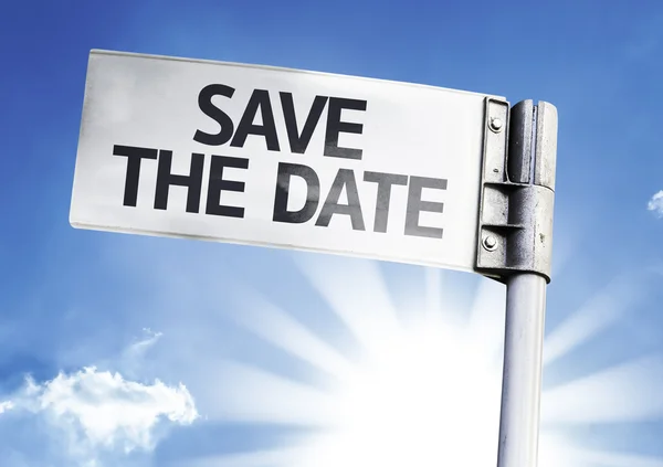 Save The Date on the road sign — Stock Photo, Image