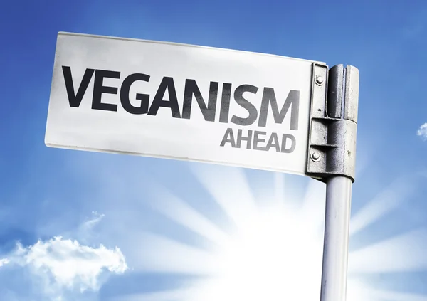 Veganism Înainte scris pe semn — Fotografie, imagine de stoc