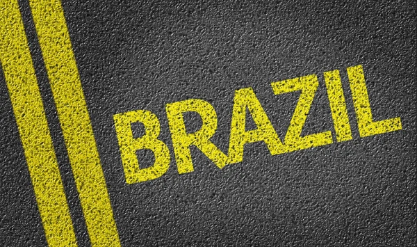 Brasil escrito en la carretera — Foto de Stock