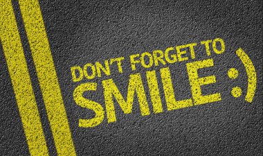 Don't Forget to Smile written on road clipart
