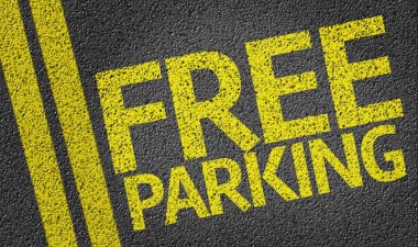 Free Parking written on the road clipart