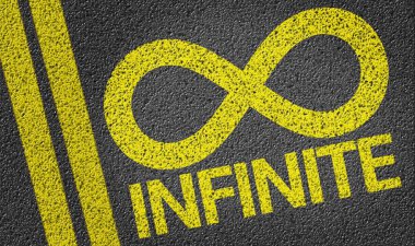 Infinite written on the road clipart