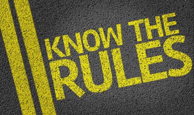 Know the Rules written on the road clipart