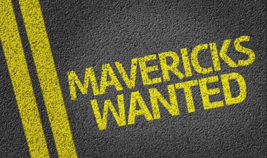Mavericks Wanted written on the road clipart