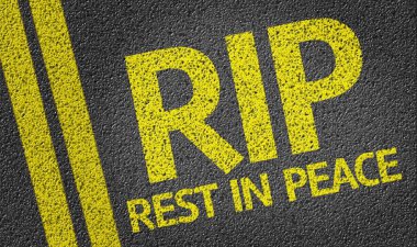 RIP - Rest in Peace - written on the road clipart