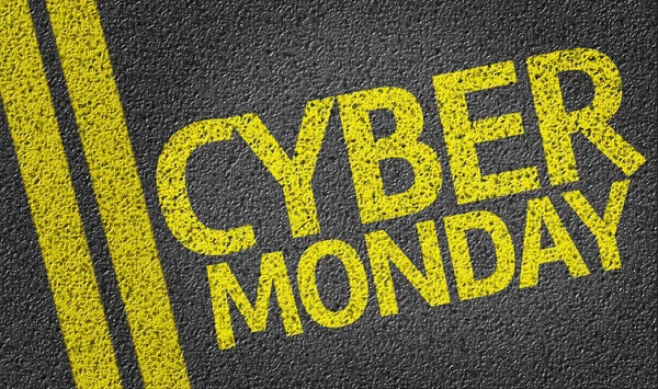 Cyber Monday written on road — Stock Photo, Image