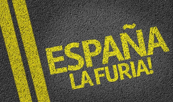 Эспана Ла Фурия Роха! написанное на дороге (на испанском языке) ) — стоковое фото