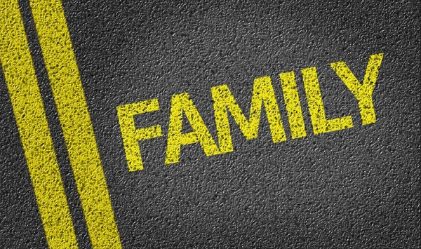 Family  written on the road — Stock Photo, Image