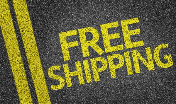 Free Shipping written on the road — Stock Photo, Image