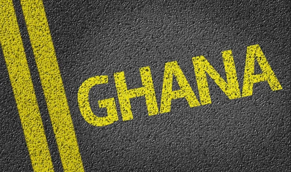 Ghana written on the road — Stock Photo, Image