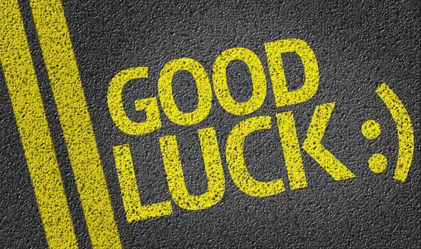 Good Luck written on the road — Stock Photo, Image