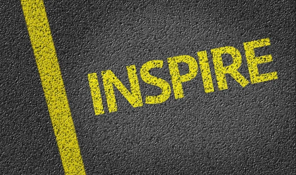 Inspire written on the road — Stock Photo, Image