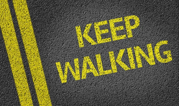 Keep Walking written on the road — Stock Photo, Image