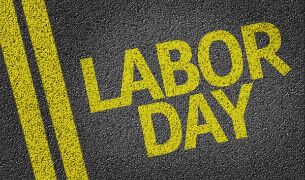 Labor Day written on the road — Stock Photo, Image