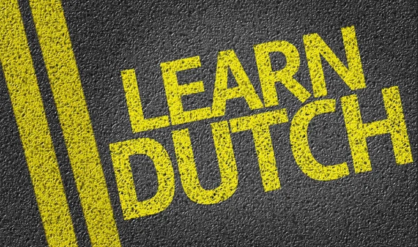 Learn Dutch written on the road — Stock Photo, Image