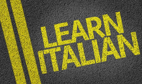 Learn Italian written on the road