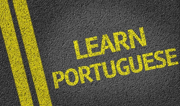 Aprender portugués escrito en el camino — Foto de Stock