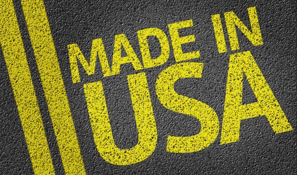 Made in USA written on the road — Stock Photo, Image