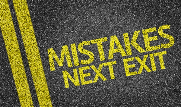 Mistakes Next Exit written on the road — Stock Photo, Image