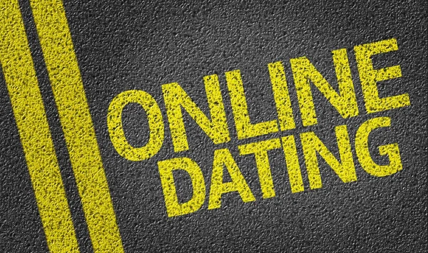 Online Dating geschreven op de weg — Stockfoto