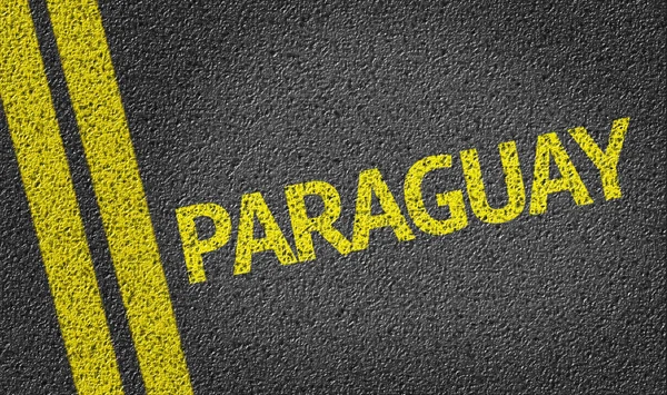 Paraguay scritto sulla strada — Foto Stock