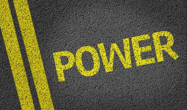 Power written on the road — Stock Photo, Image